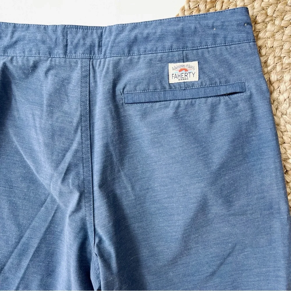 Faherty Blue Flat Front Men Shorts